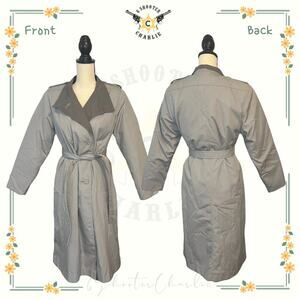 Vintage FLEET STREET Women’s Size 10 Jacket Trench Coat Removable Liner Gray